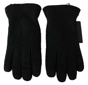 Schwarze Motorrad-Biker-Fäustlinge aus Leder