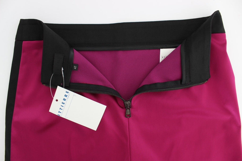 Rosa-schwarzer Baumwoll-Stretchrock über dem Knie