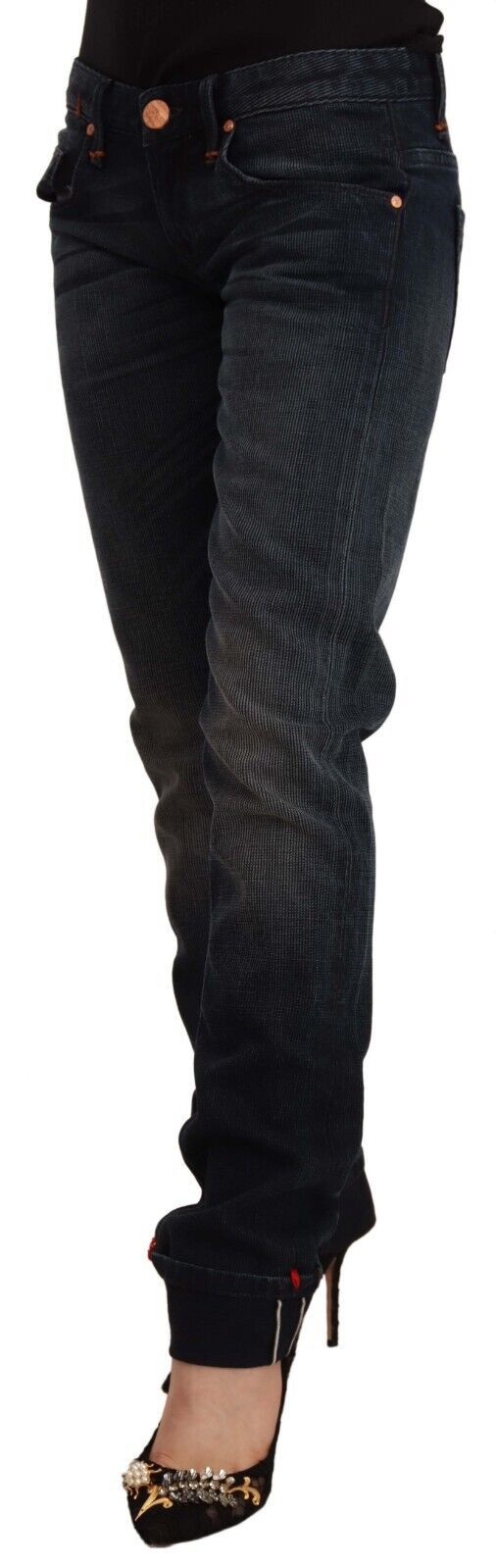 Schwarze Skinny-Jeans aus verwaschener Baumwolle mit niedriger Taille