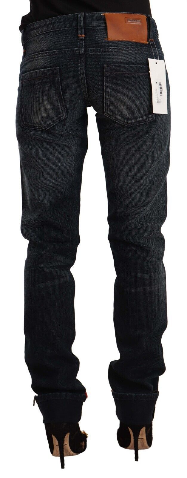 Schwarze Skinny-Jeans aus verwaschener Baumwolle mit niedriger Taille