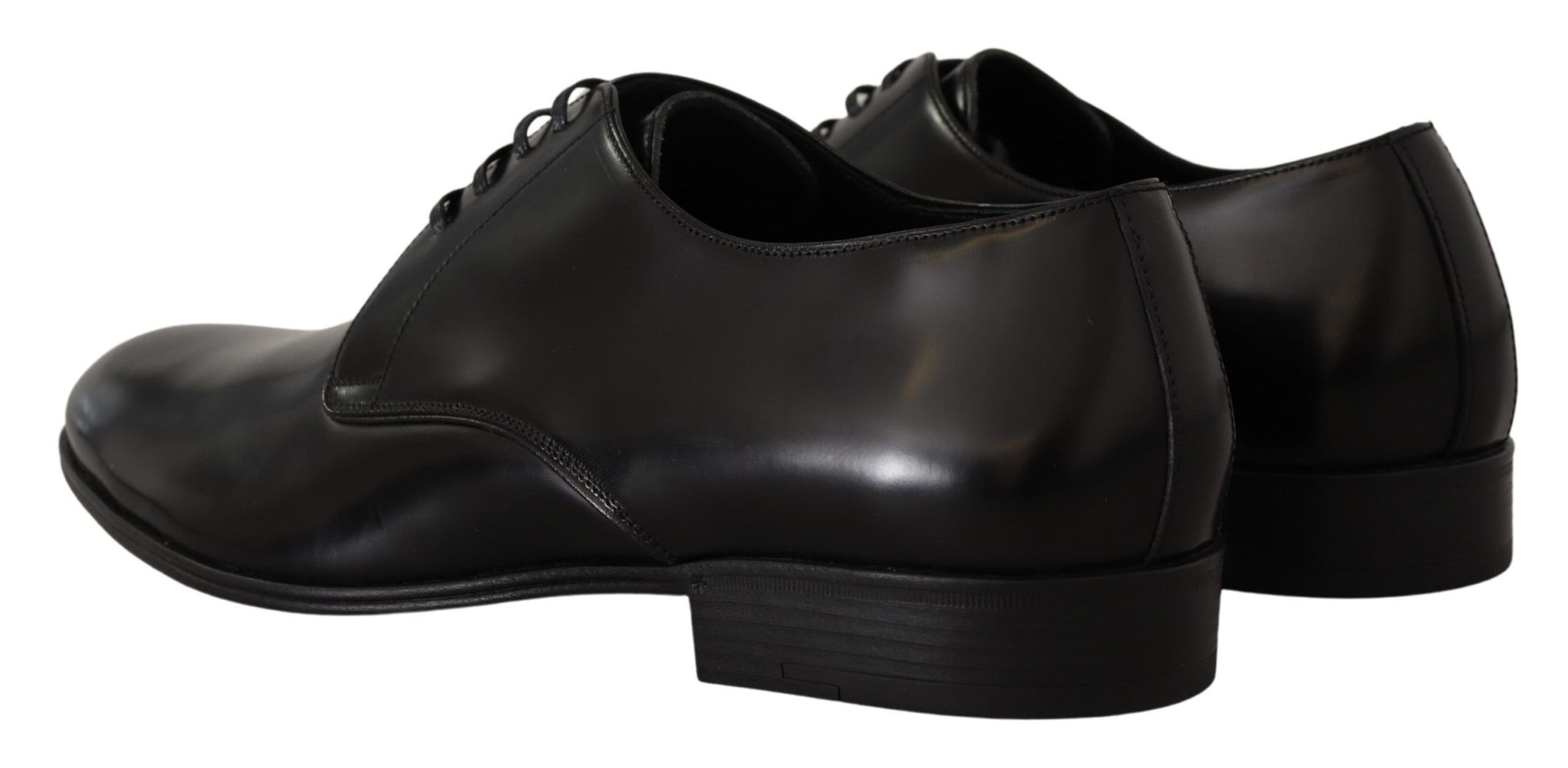 Schwarze, formelle Derby-Schuhe aus Leder mit Schnürung