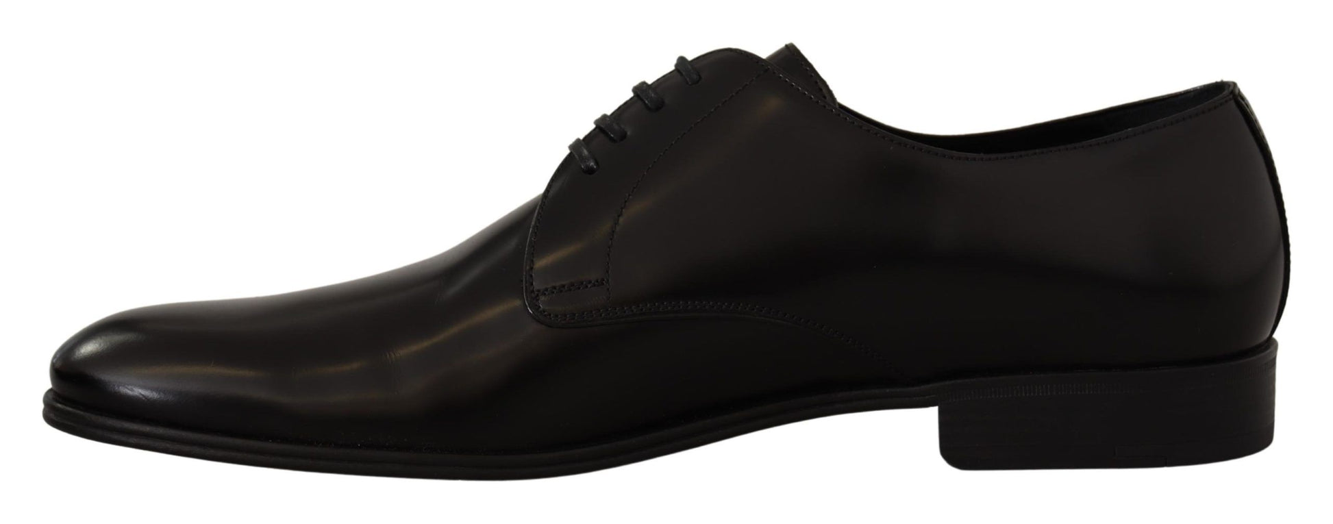 Schwarze, formelle Derby-Schuhe aus Leder mit Schnürung