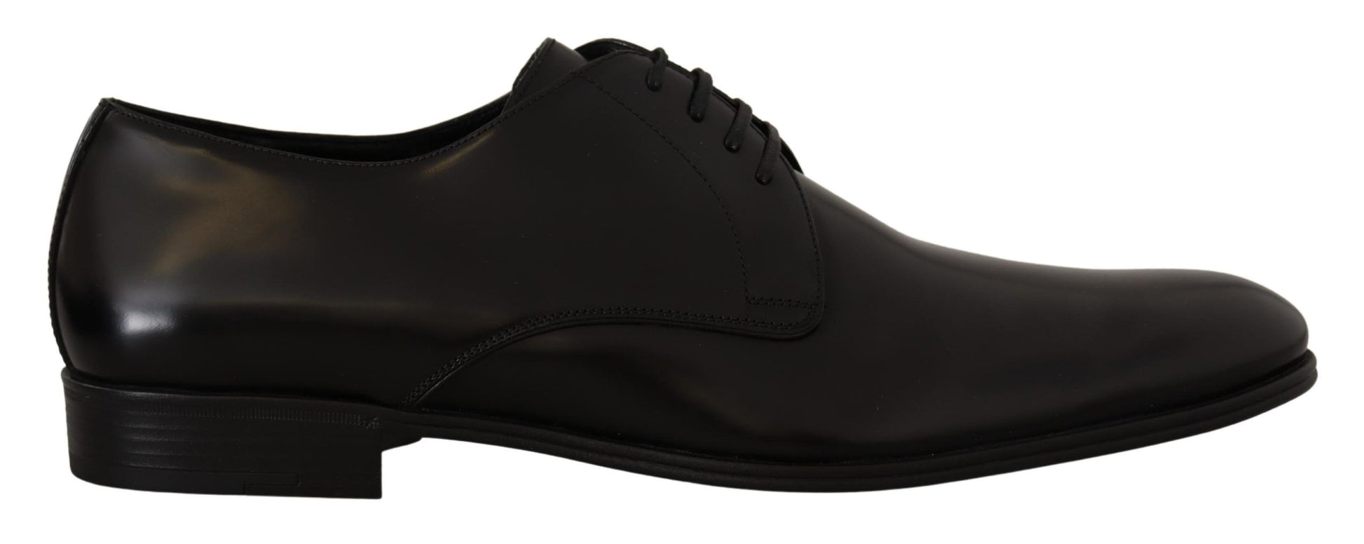 Schwarze, formelle Derby-Schuhe aus Leder mit Schnürung