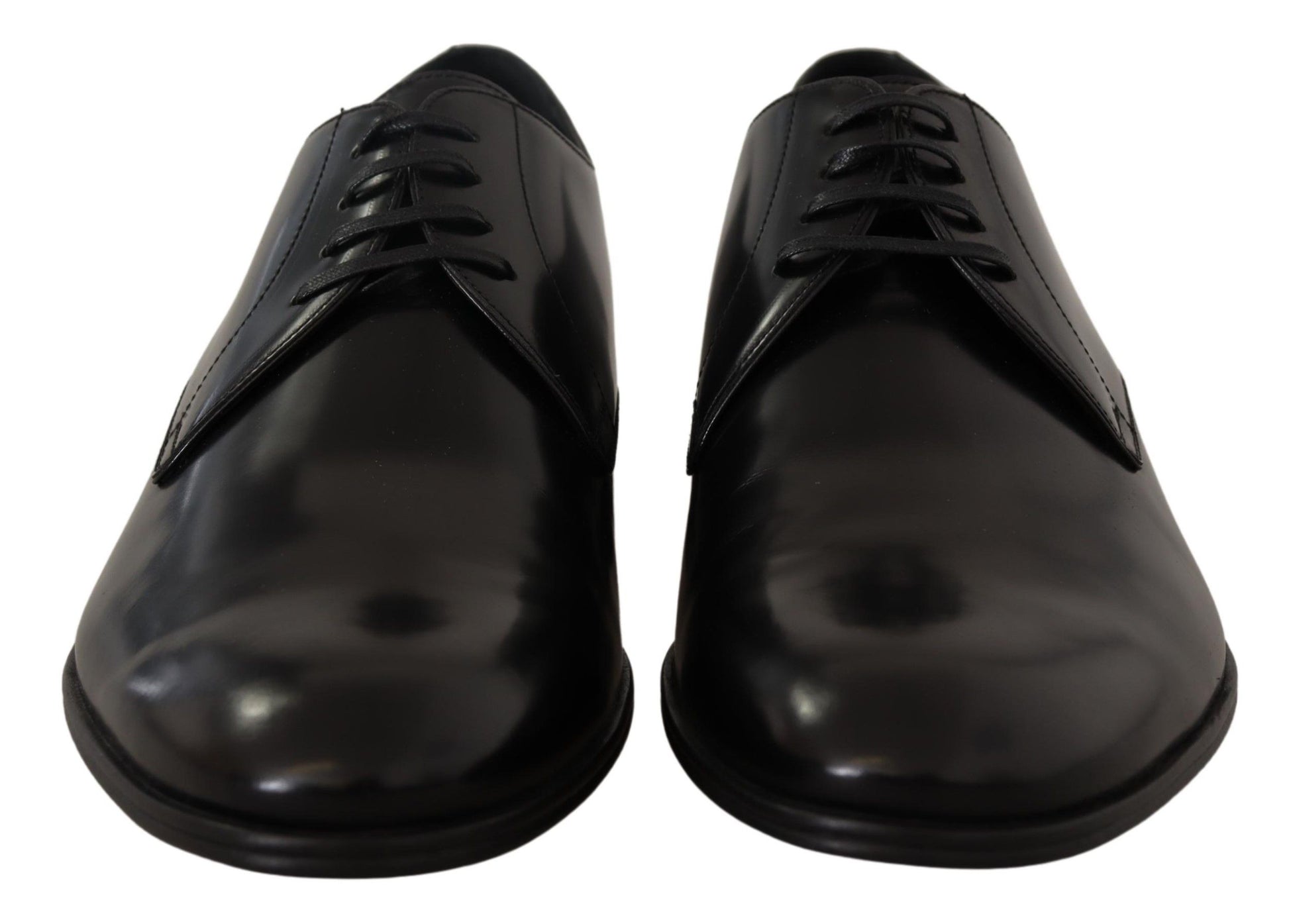 Schwarze, formelle Derby-Schuhe aus Leder mit Schnürung