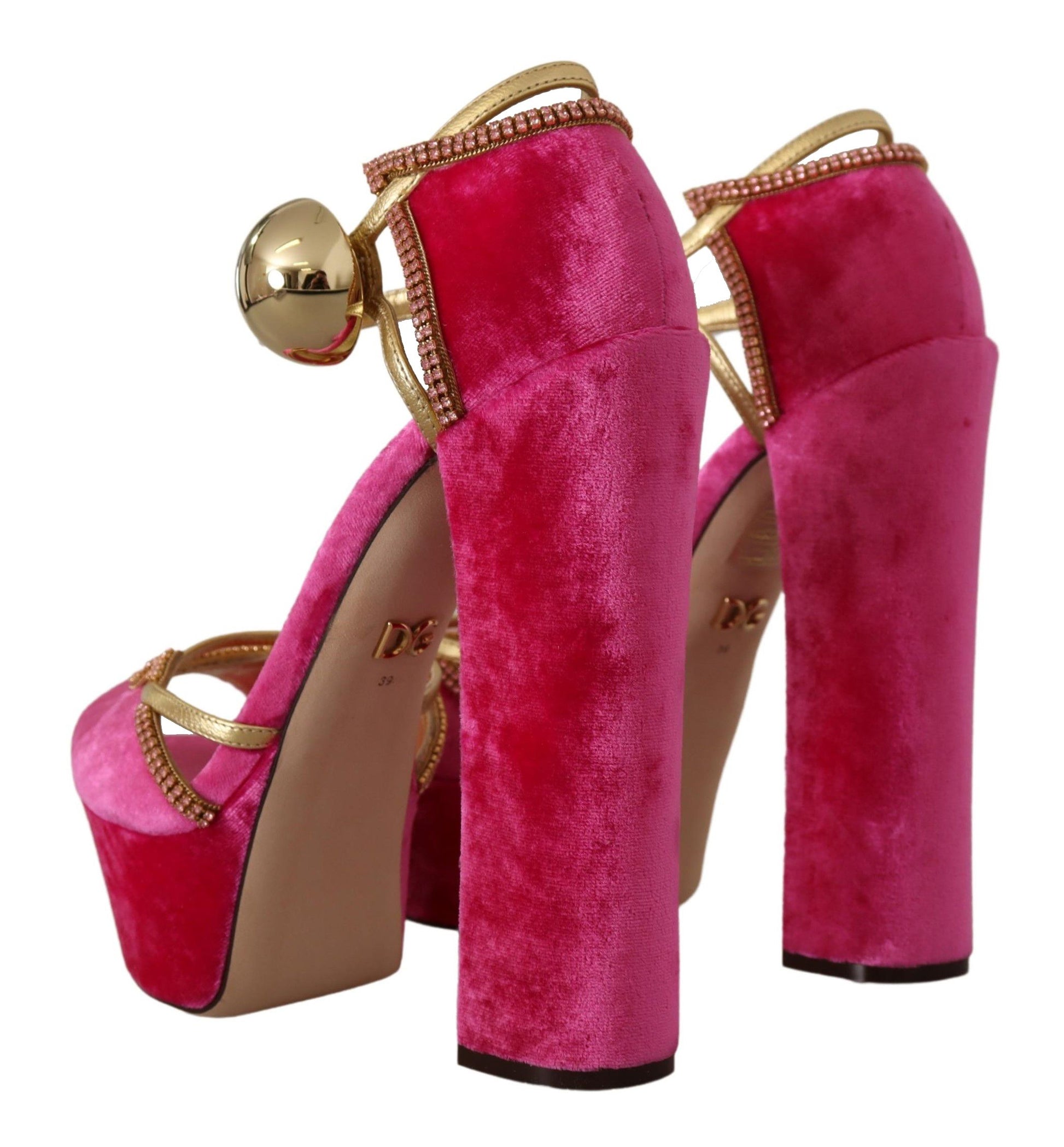 Rosa Samt Kristall Knöchelriemen Sandalen Schuhe