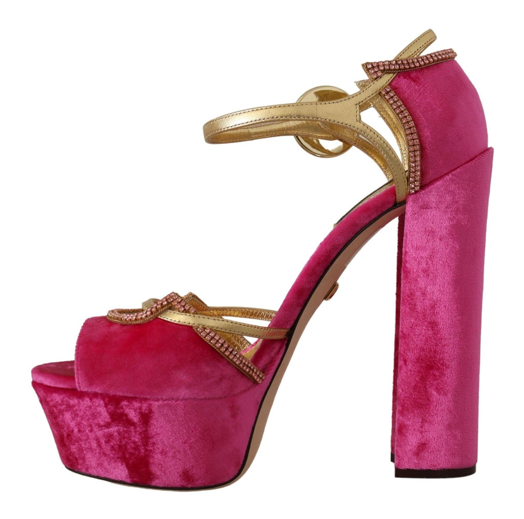 Rosa Samt Kristall Knöchelriemen Sandalen Schuhe