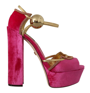 Rosa Samt Kristall Knöchelriemen Sandalen Schuhe