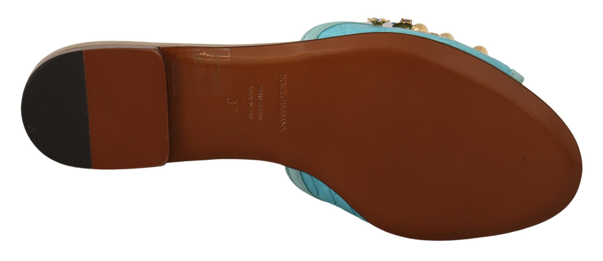 Blaue Kristallsandalen aus exotischem Leder mit blauen Kristallen