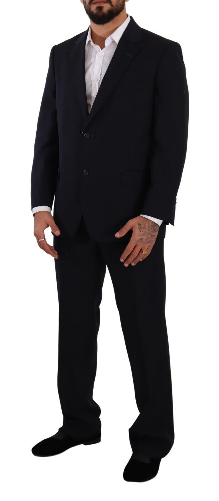 Domenico Tagliente Blue Polyester Single Breasted Formal Suit