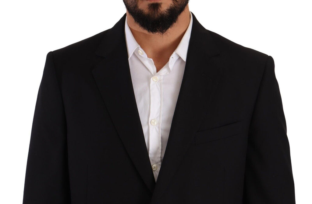 Domenico Tagliente Black Polyester Single Breasted Formal Suit