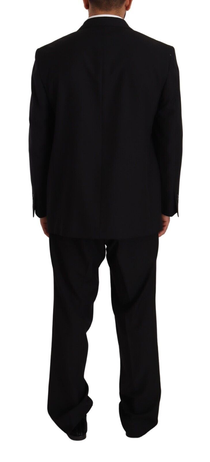 Schwarzer, einreihiger Anzug aus Polyester