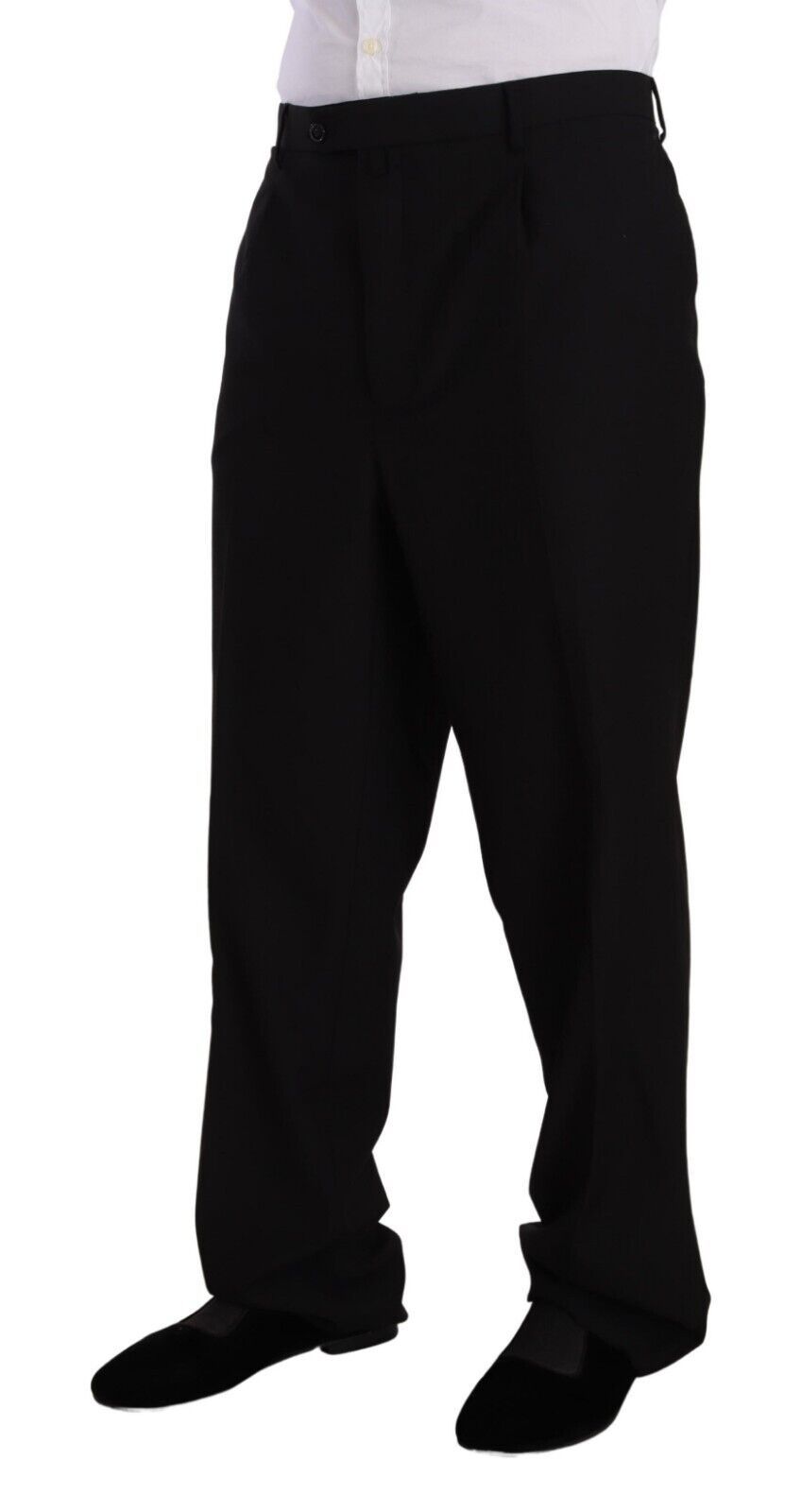 Schwarzer, einreihiger Anzug aus Polyester