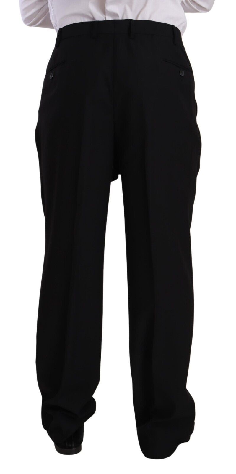 Schwarzer, einreihiger Anzug aus Polyester