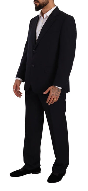 Blauer, einreihiger Anzug aus Polyester
