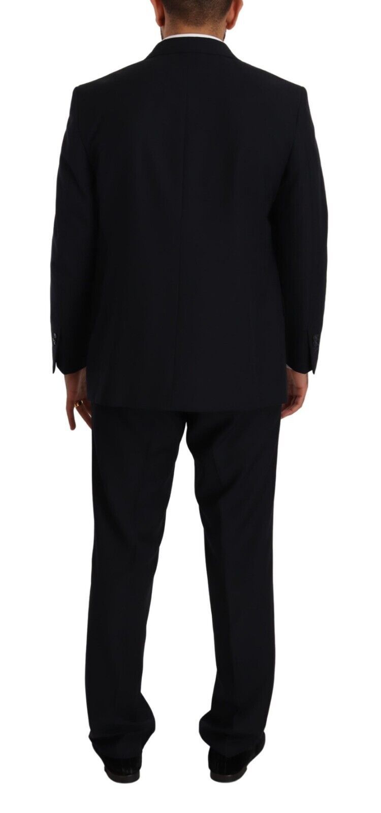 Blauer, einreihiger Anzug aus Polyester