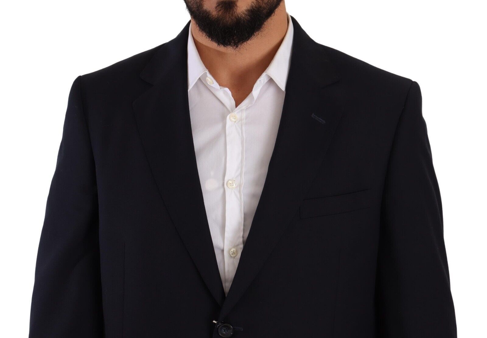 Blauer, einreihiger Anzug aus Polyester