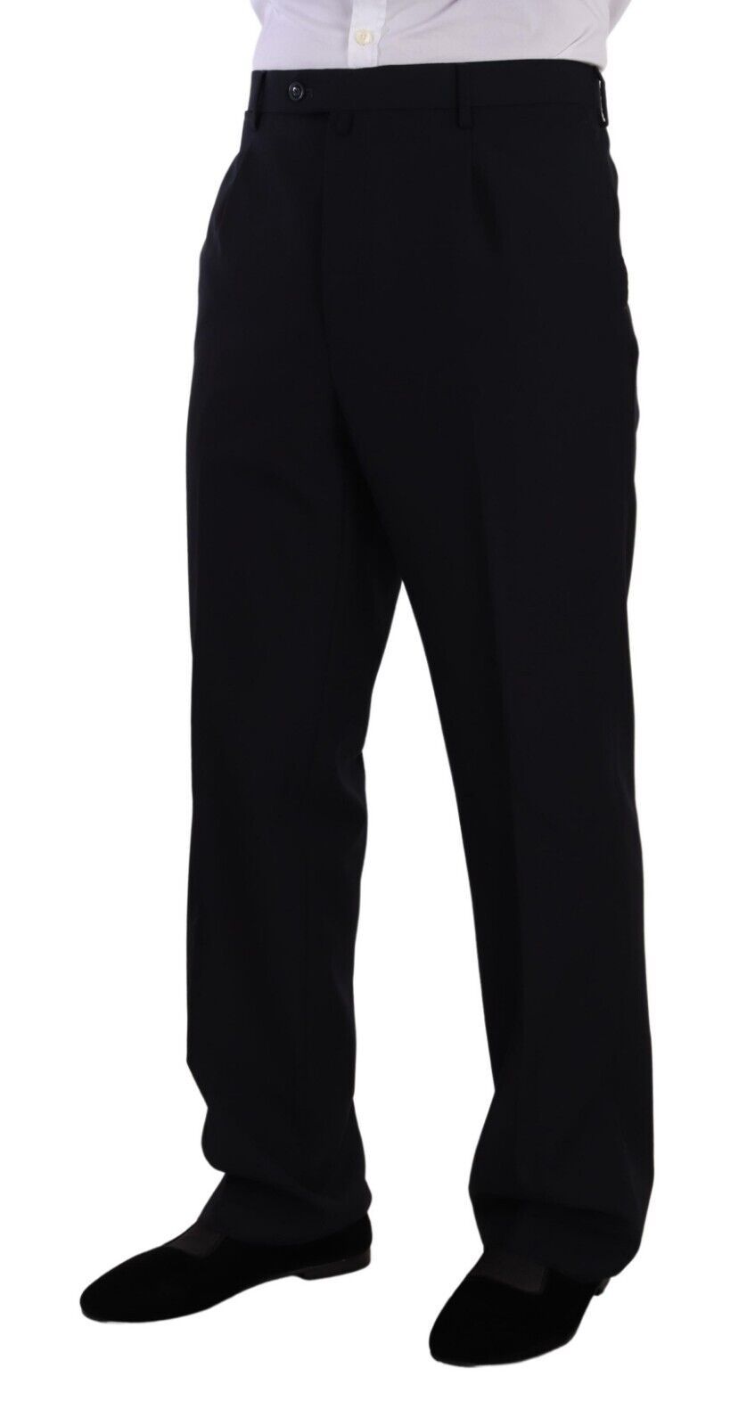 Blauer, einreihiger Anzug aus Polyester
