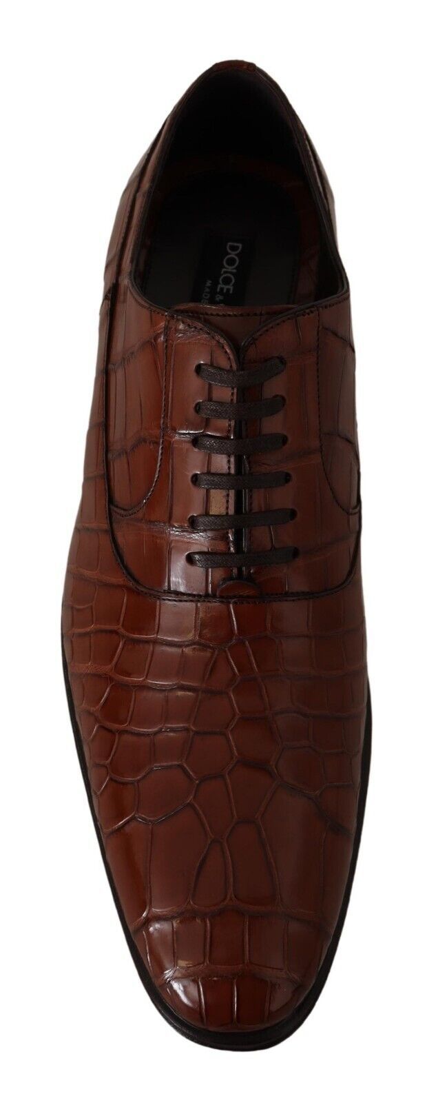 Formelle Derby-Schuhe aus braunem Krokodilleder für Herren