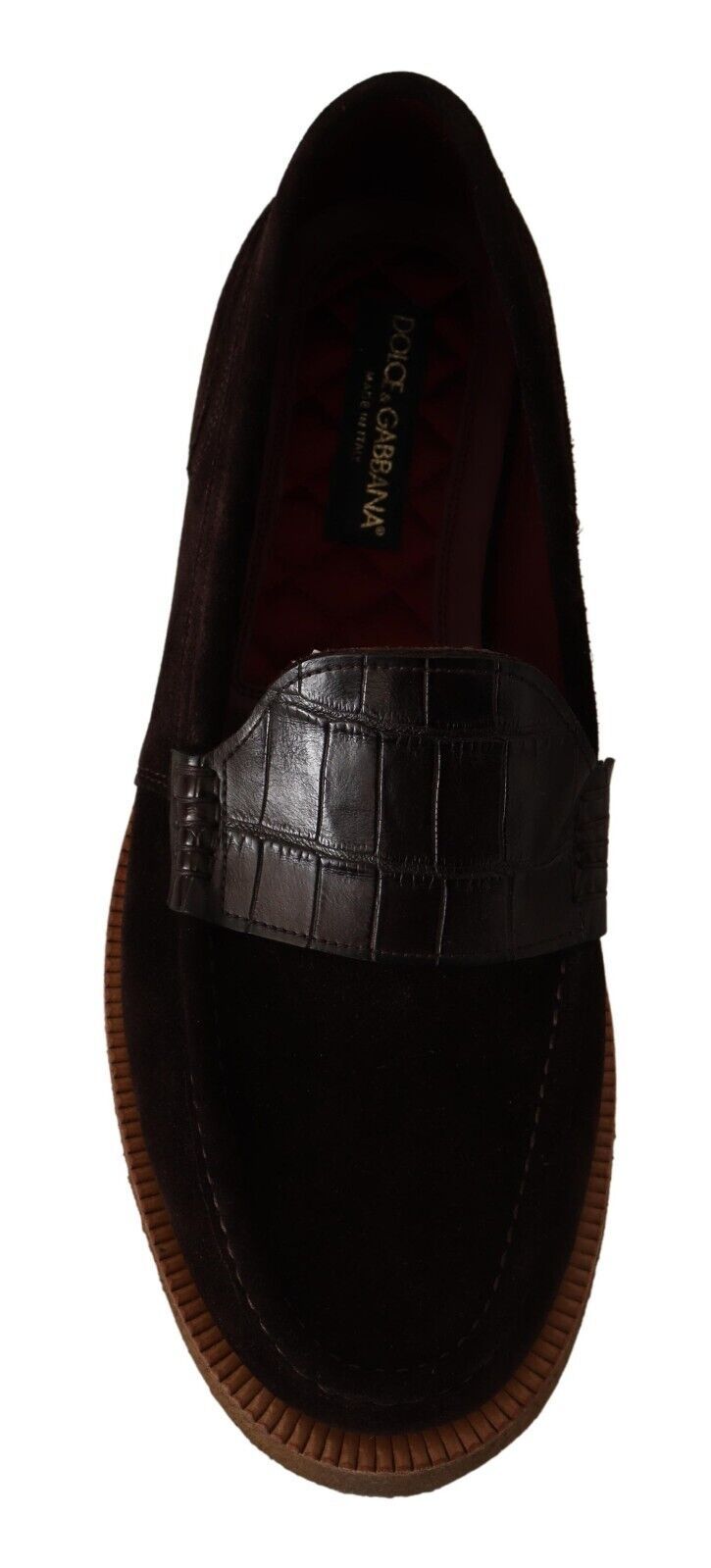 Braune Slipper aus Wildleder mit Mokassin-Flats