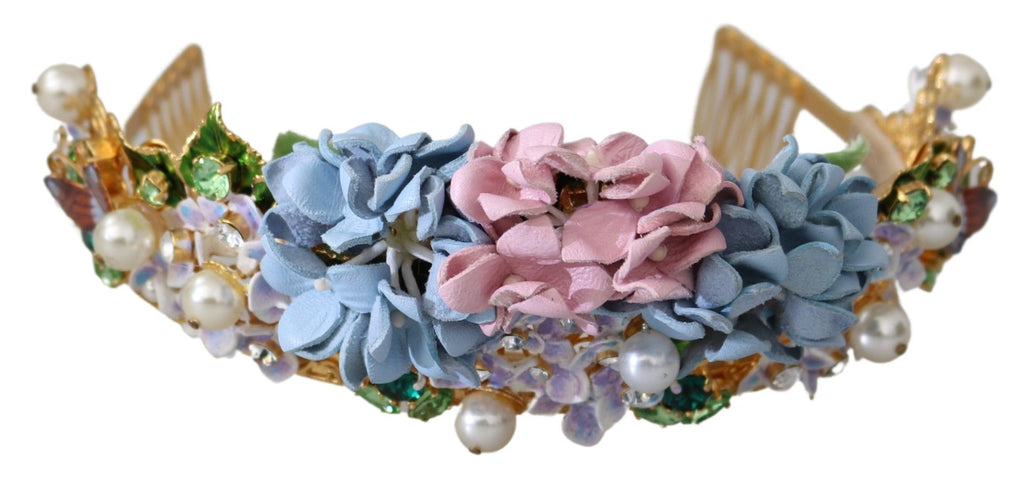 Gold Kristall Lila Hortensia Stirnband Krone Diadem