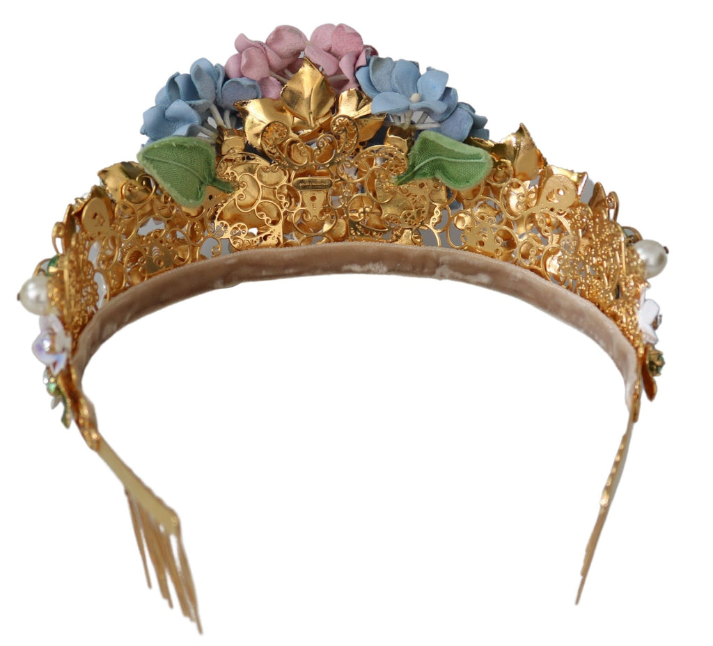 Gold Kristall Lila Hortensia Stirnband Krone Diadem