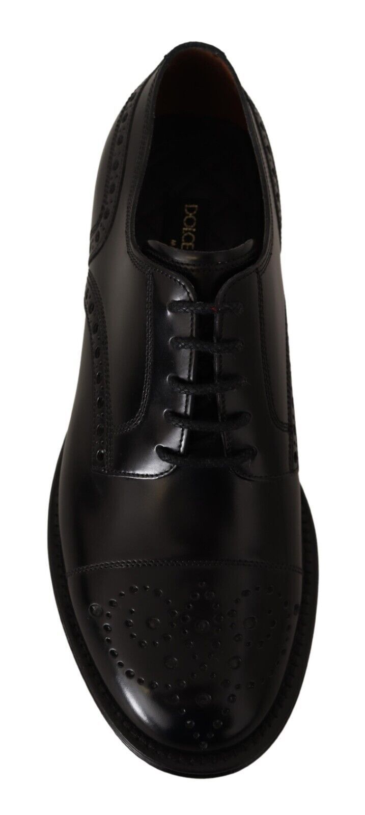 Formelle Derby-Schuhe aus schwarzem Leder mit Flügelkappe für Herren