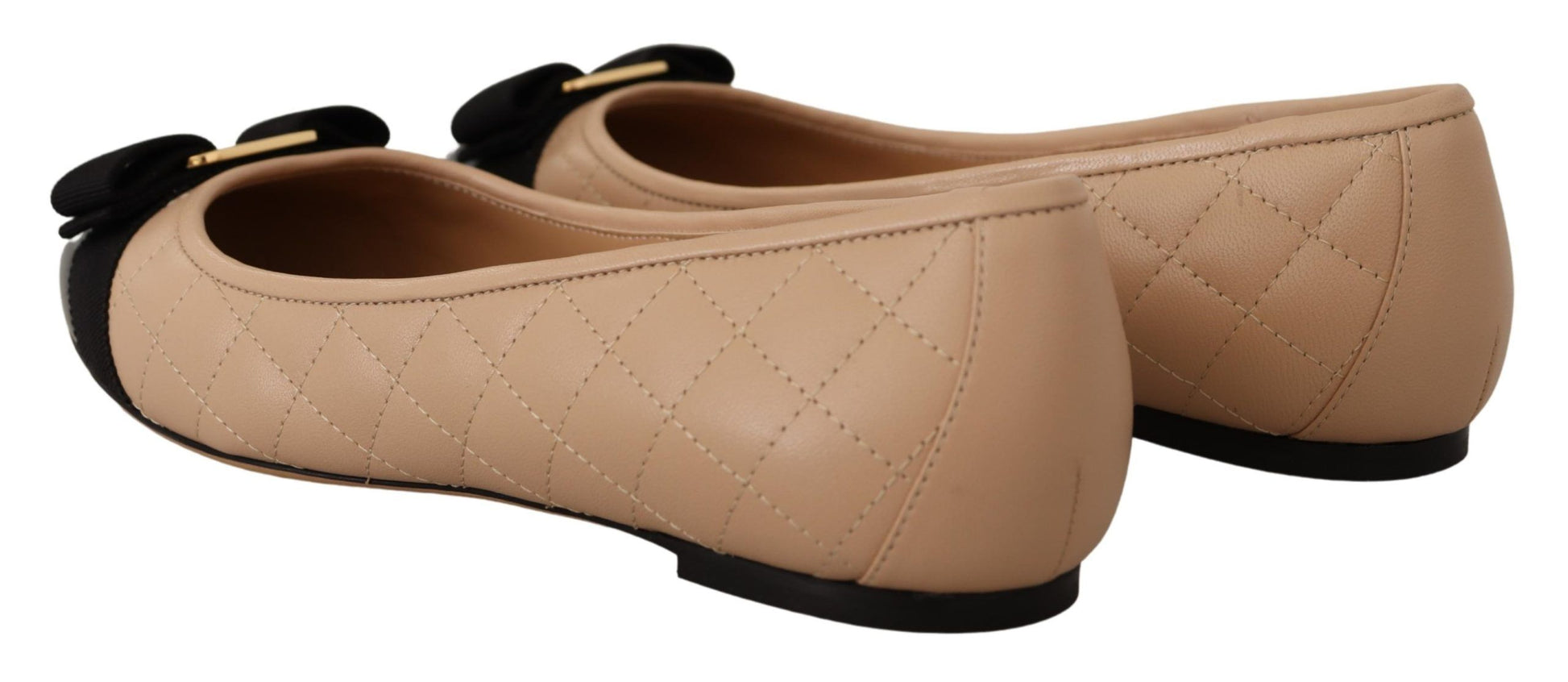 Elegante Flats aus gestepptem Leder – Schickes zweifarbiges Design