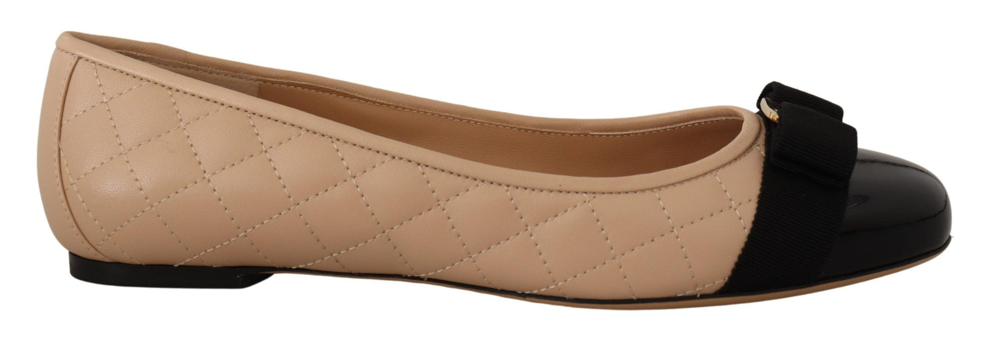 Elegante Flats aus gestepptem Leder – Schickes zweifarbiges Design