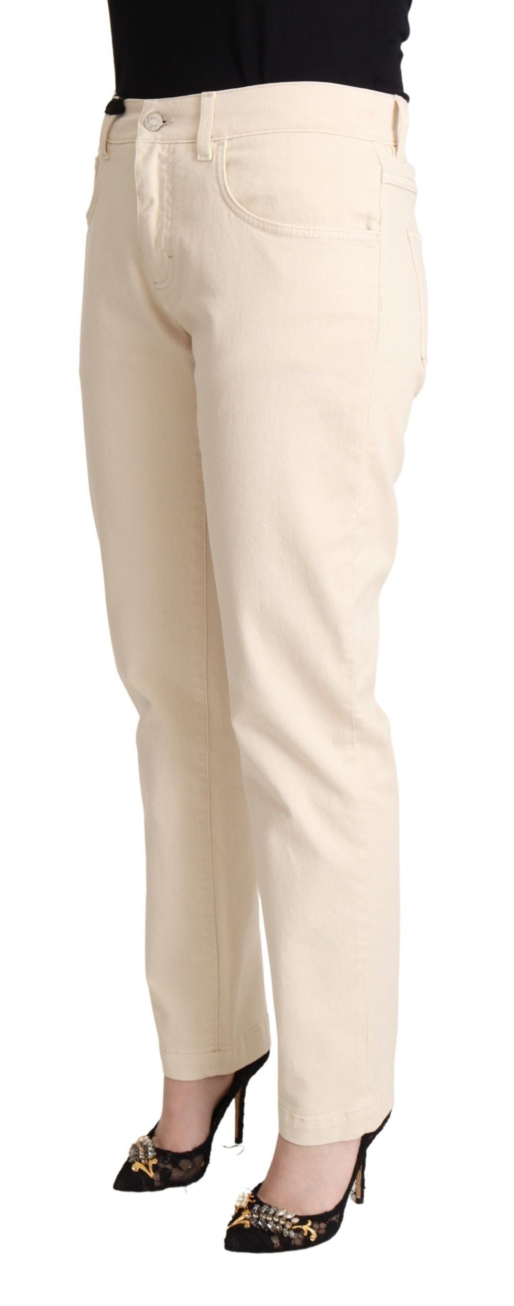 Weiße Skinny-Jeanshose aus Baumwolle für Damen