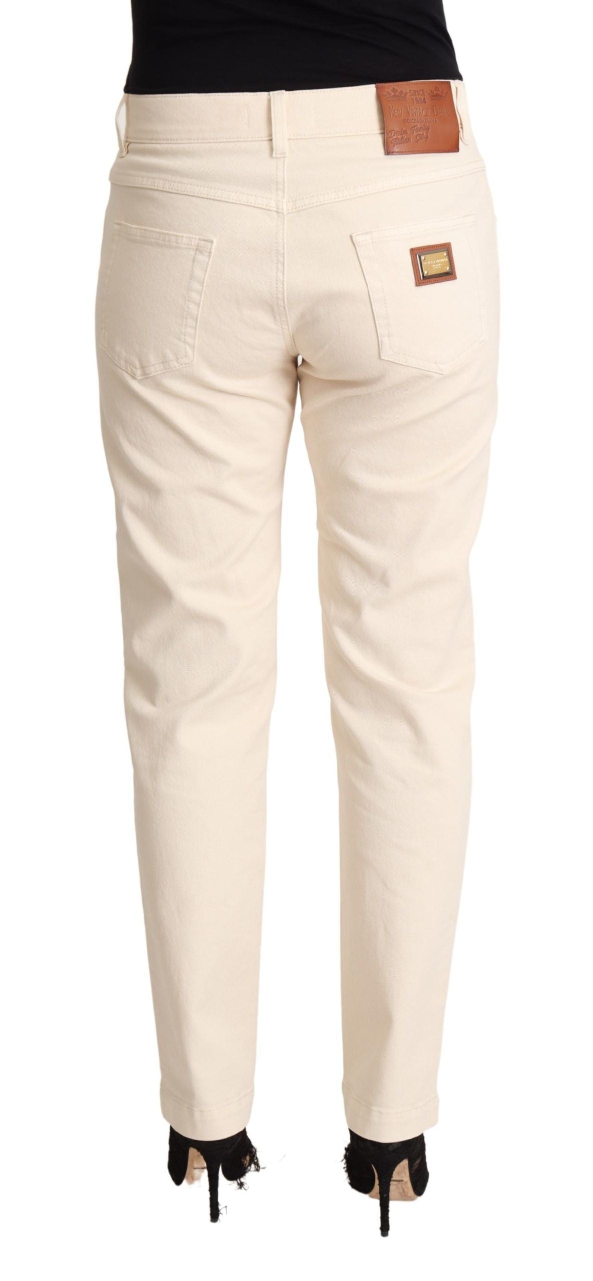 Weiße Skinny-Jeanshose aus Baumwolle für Damen