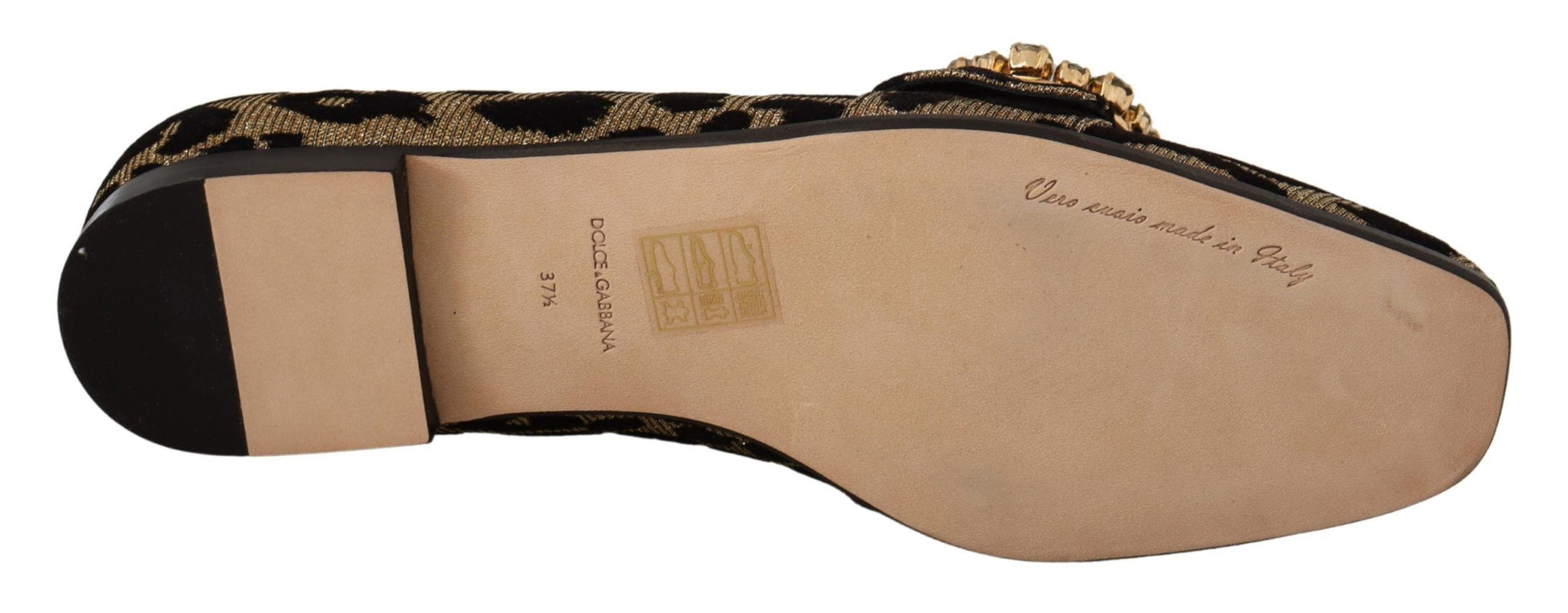 Gold Leopard Print Kristalle Loafer Schuhe