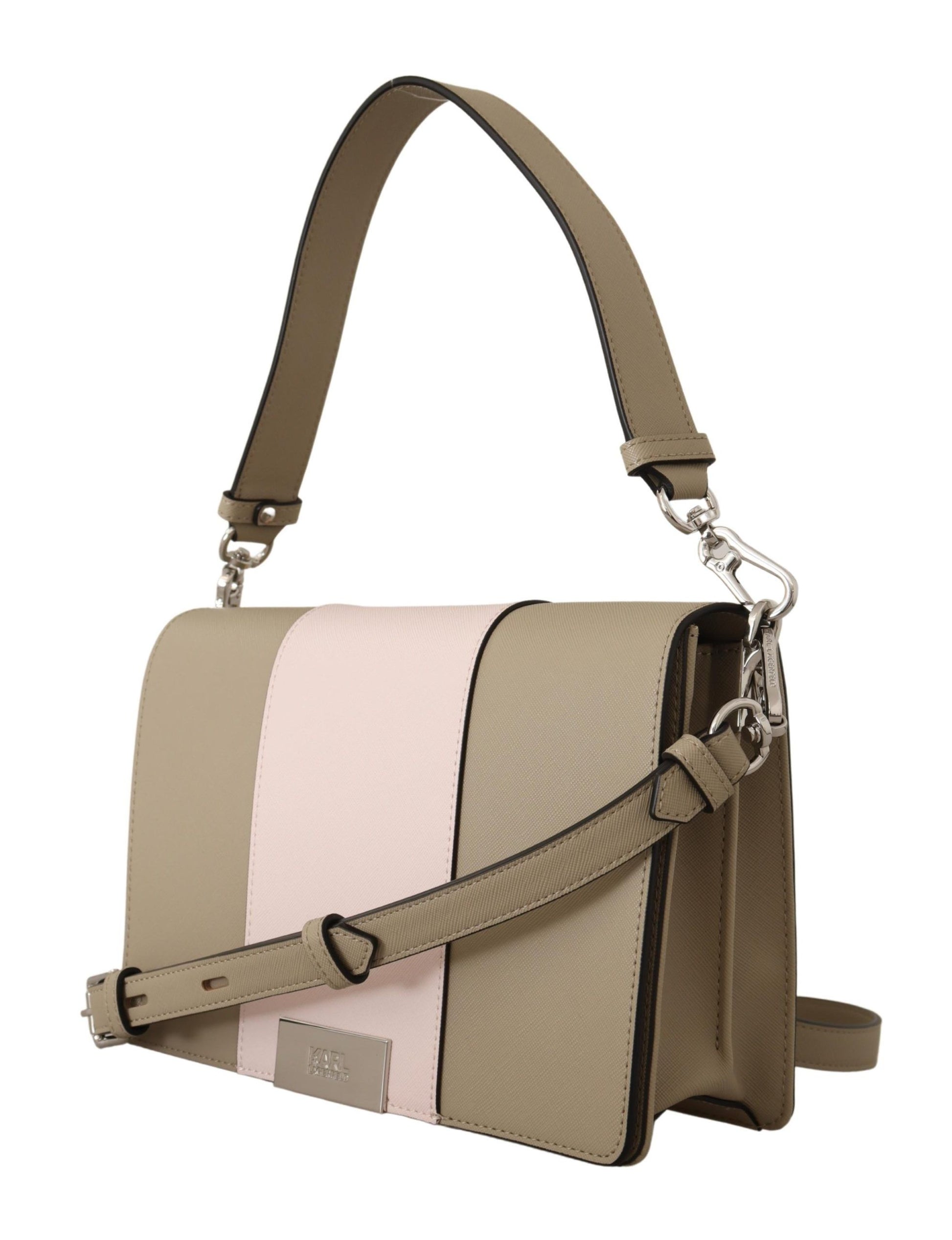 Schicke Schultertasche in Salbeigrün mit zwei Riemen