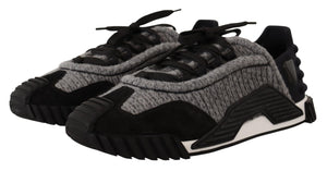 Schwarz Grau Stoff Schnürschuhe NS1 Sneakers