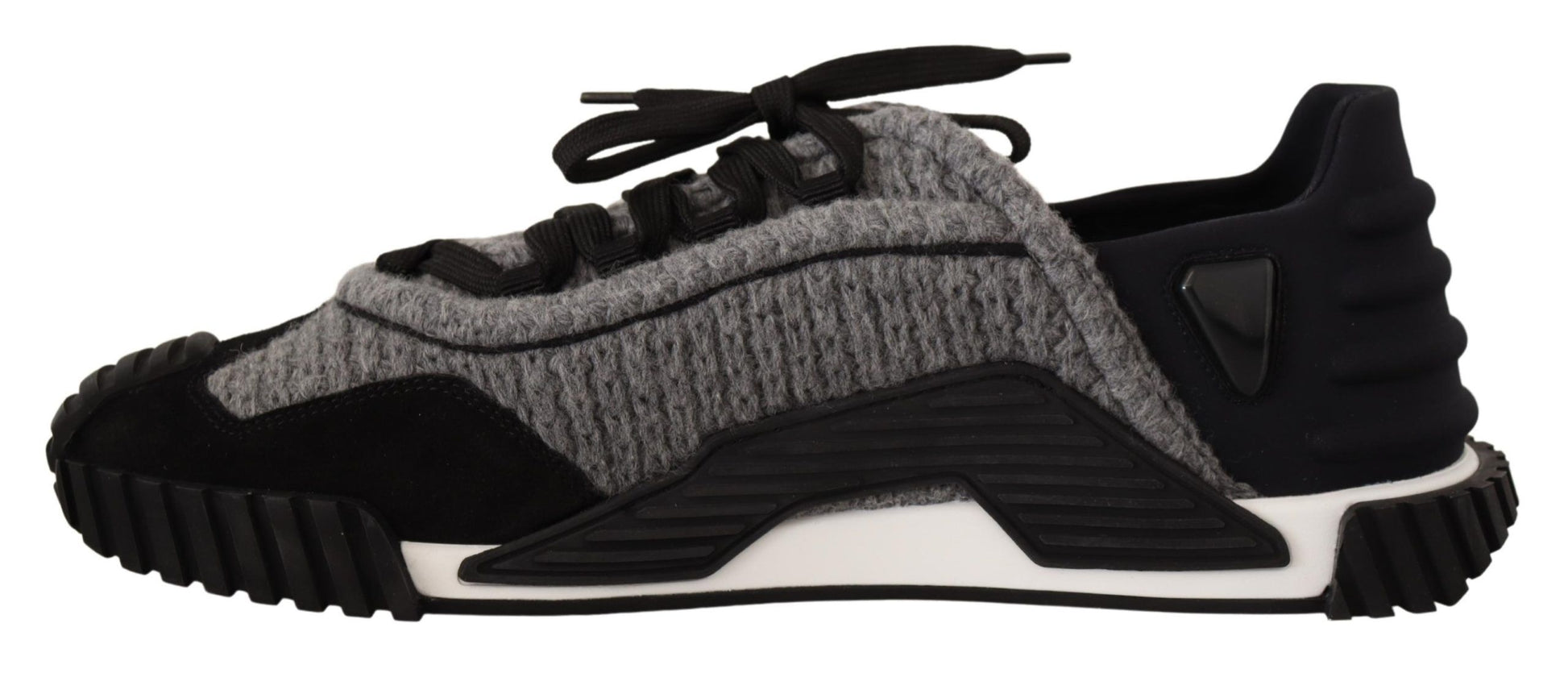 Black Gray Fabric Lace Up NS1 Sneakers Shoes