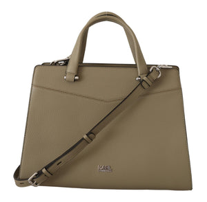 Bezaubernde Tote Bag aus Leder in Salbeigrün