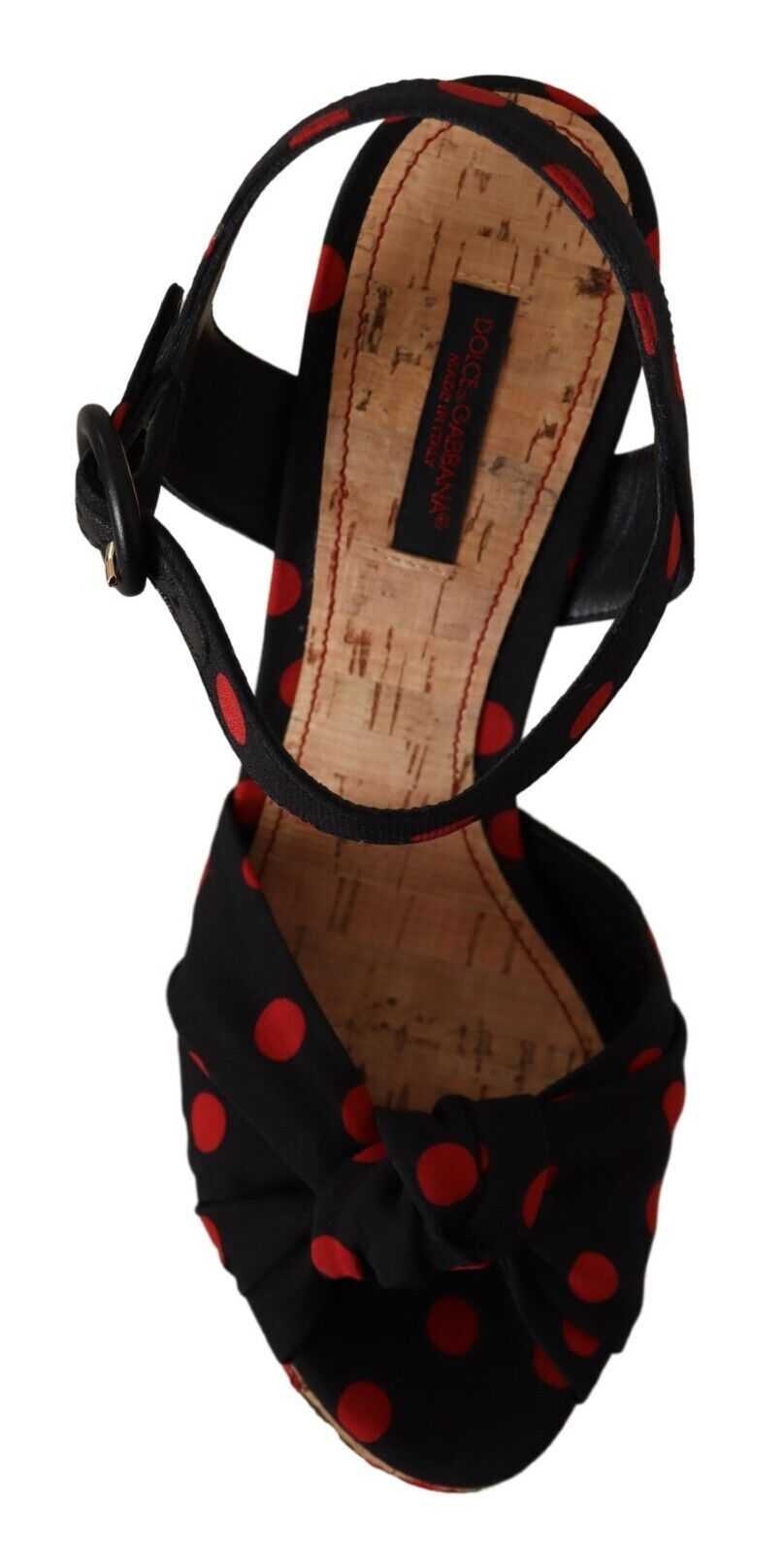 Mehrfarbige Plateau-Wedges-Sandalen mit Charmeuse-Schuhen