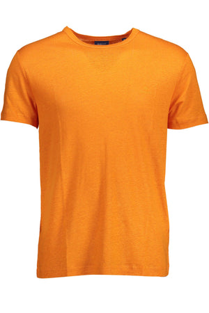 Orangefarbenes Leinen-T-Shirt für Herren