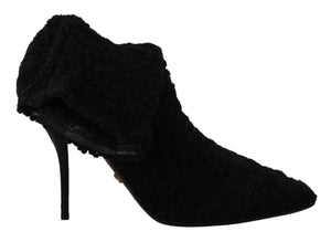 Schwarze Stiletto Heels Mid Calf Damen Stiefel