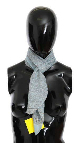 Hellblauer Bandana-Wickelschal, Foulard-Schal