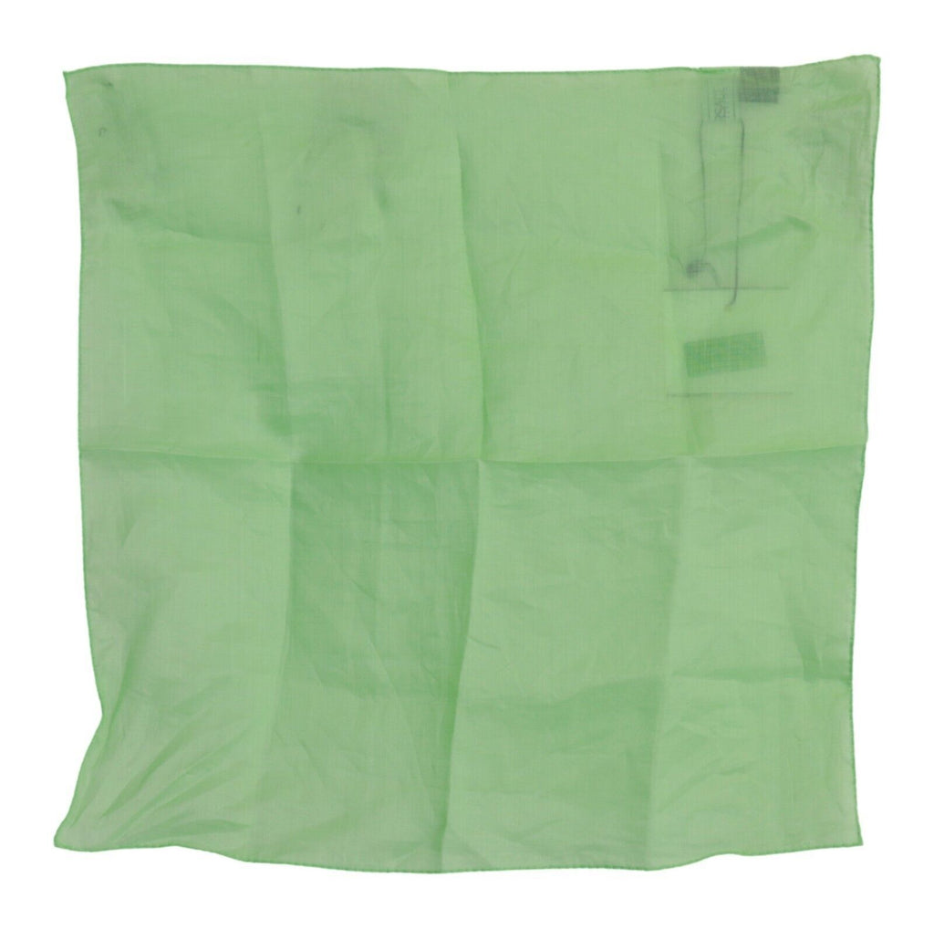 Apfelgrüner quadratischer Foulard-Kopfwickelschal aus Leinen