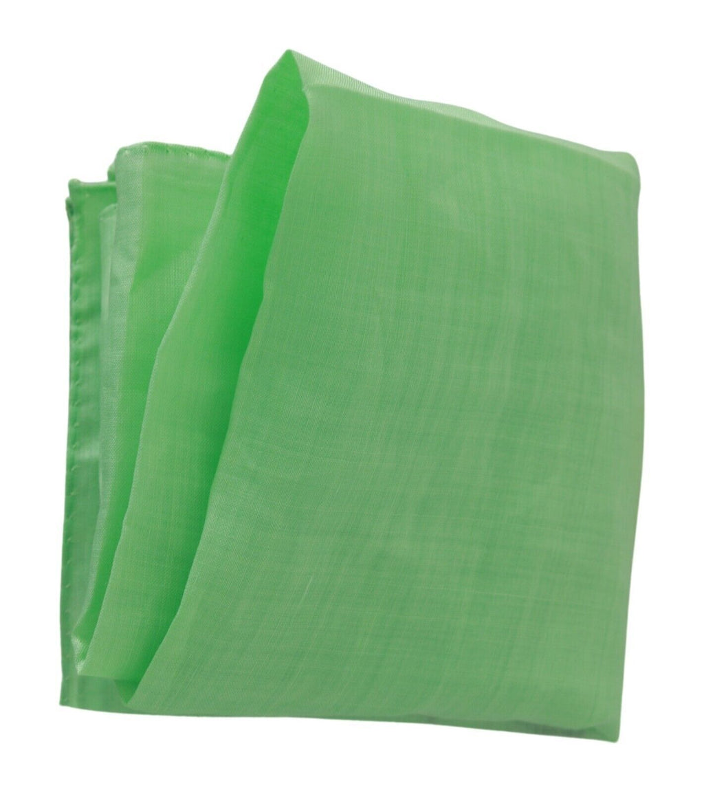 Apfelgrüner quadratischer Foulard-Kopfwickelschal aus Leinen