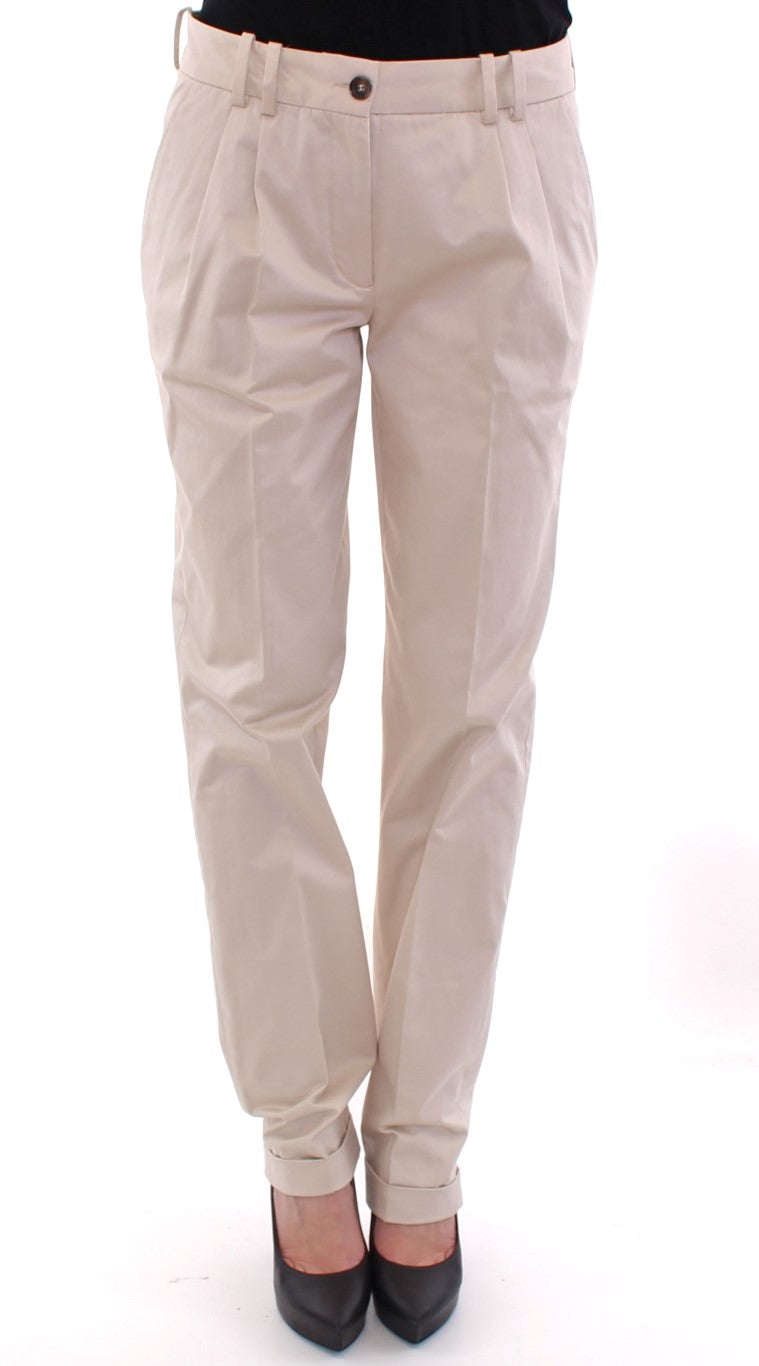 Beige Chinos aus Baumwolle