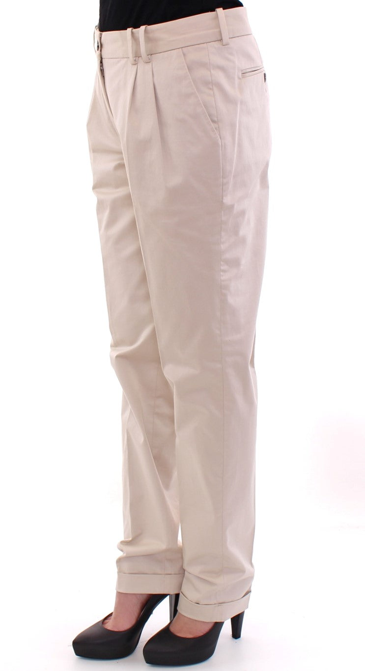 Beige Chinos aus Baumwolle
