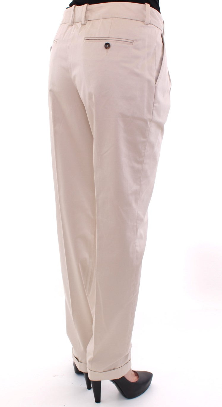 Beige Chinos aus Baumwolle