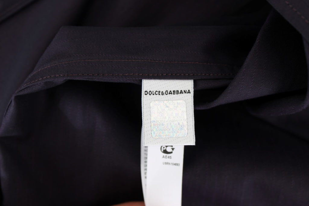 Lila gestreiftes Pyjama-Lounge-Shirt aus Baumwolle