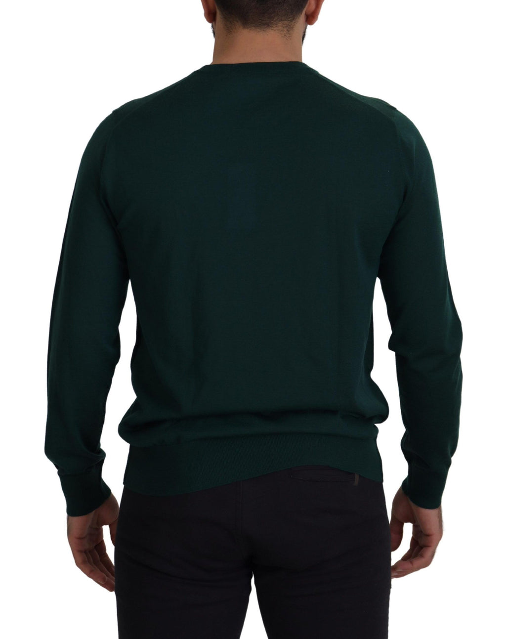Grüner Kaschmirpullover mit Rundhalsausschnitt