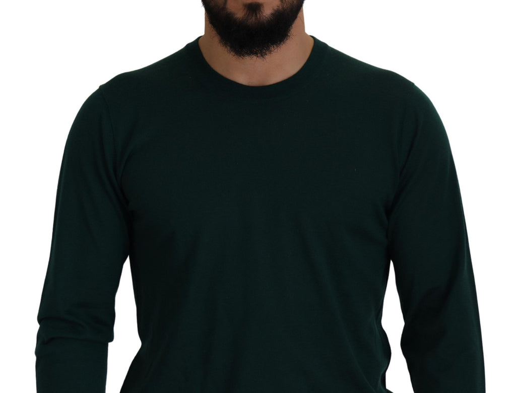 Grüner Kaschmirpullover mit Rundhalsausschnitt