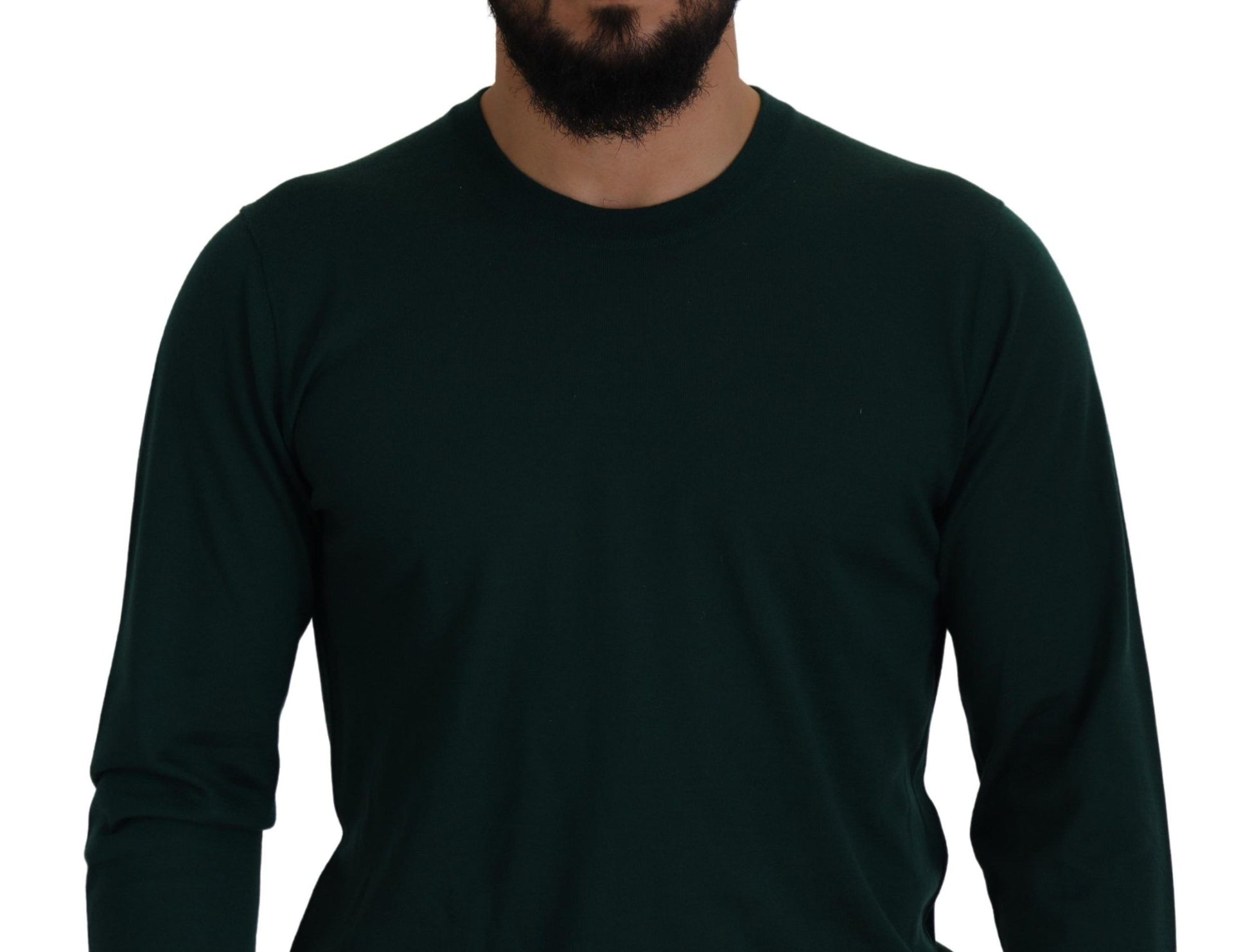 Grüner Kaschmirpullover mit Rundhalsausschnitt