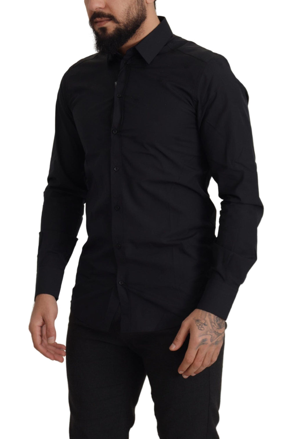 Schwarzes Slim Fit Hemd aus Baumwolle von GOLD