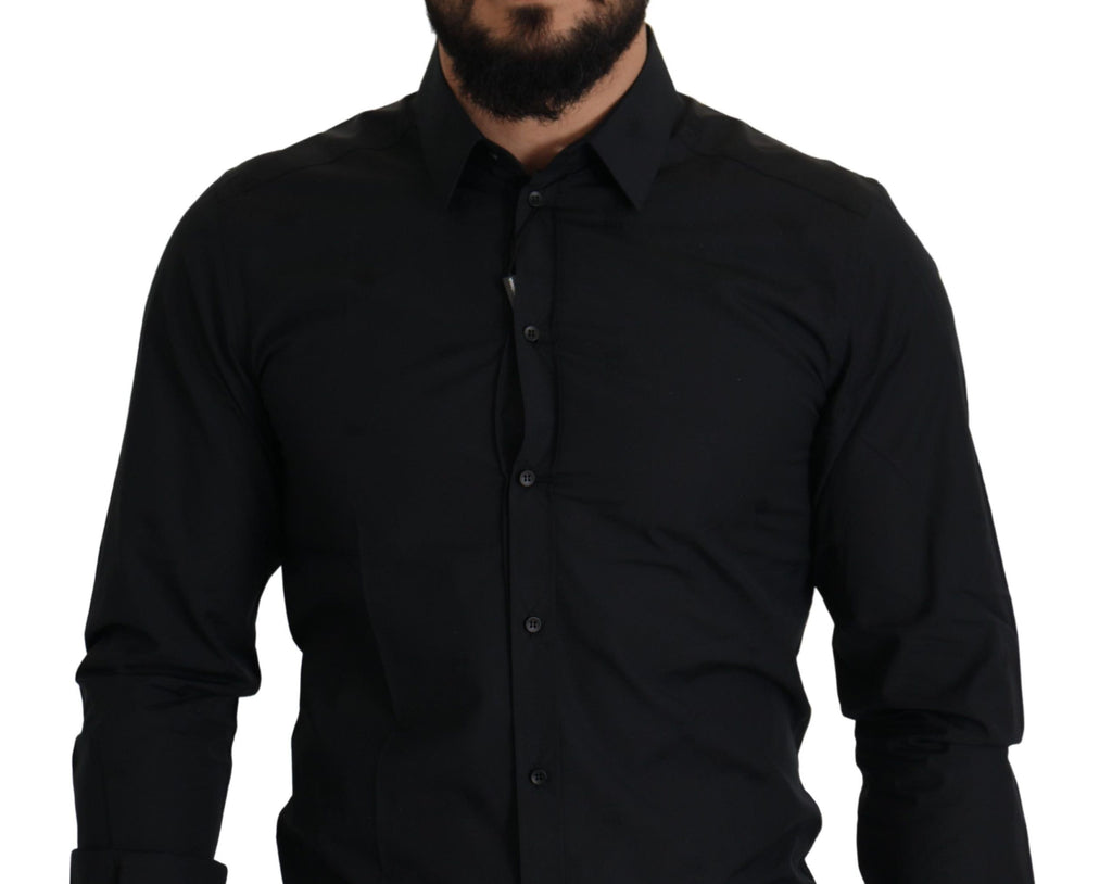 Schwarzes Slim Fit Hemd aus Baumwolle von GOLD